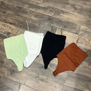 PacSun Basics Ribbed Thong Stretch Bodysuits